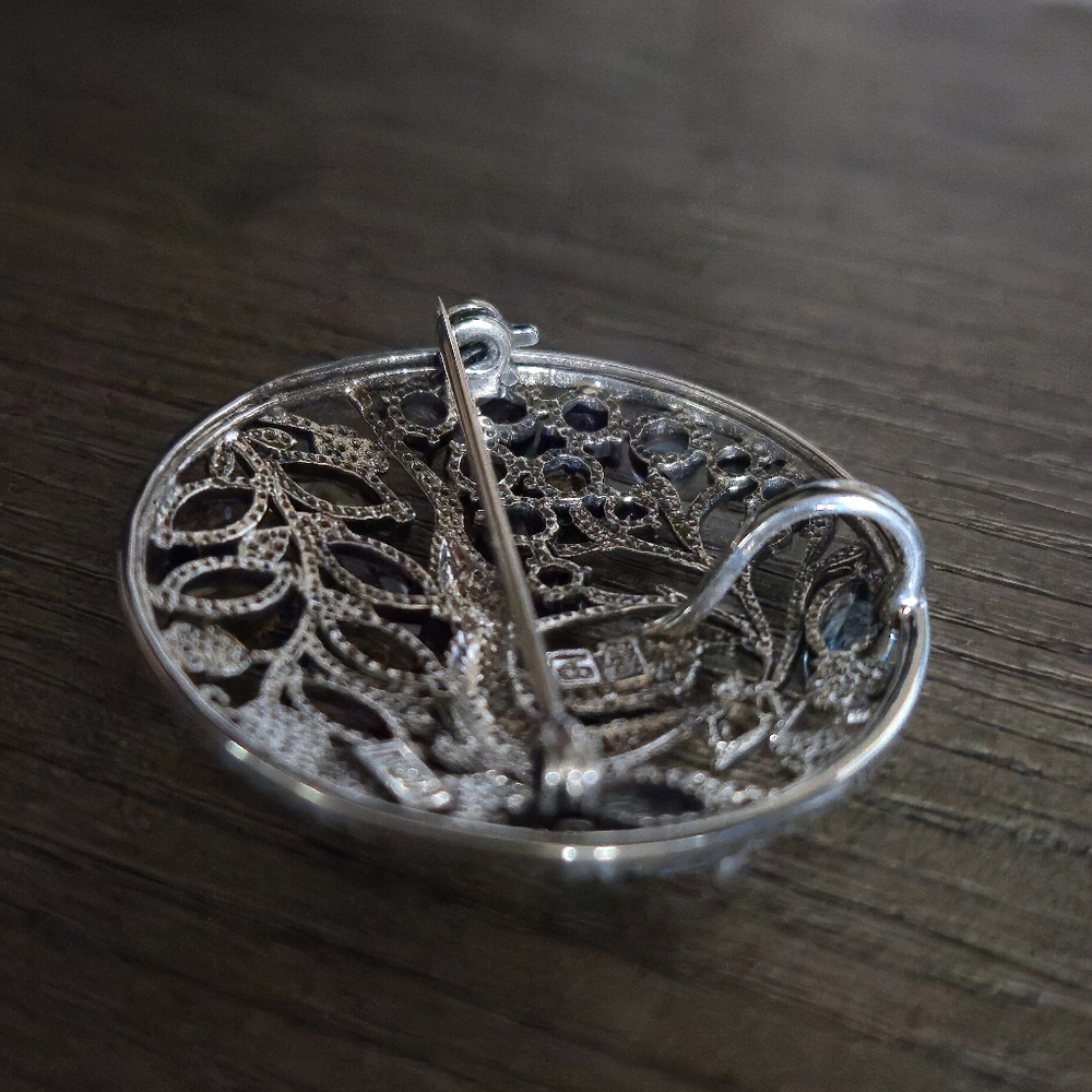 Nicky Butler 925 Sterling Silver Stag Pendant Brooch Designer Amethyst Citrine - Picture 12 of 16